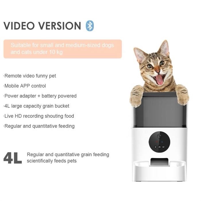 Pet Feeder with Camera - Smart WiFi Enabled Pet Feeder for Cats and Dogs